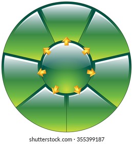 Abstract green background buttons in the pseudo-glass style for presentation or web. Vector image