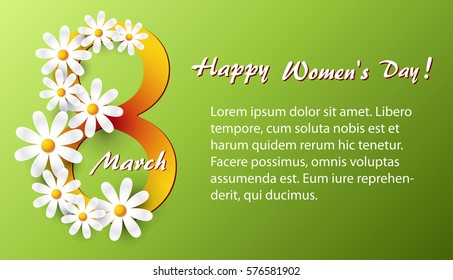 Abstract  green background with chamomile