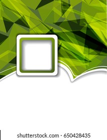 Abstract green background with a circle. Abstract illustrations bor brochure or flyer.
