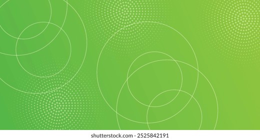 Abstract green background with circle line and halftone. Business green gradient background. Minimal concept for graphic design, background, web