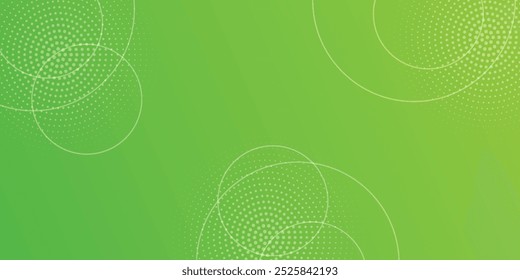Abstract green background with circle line and halftone. Business green gradient background. Minimal concept for graphic design, background, web. vektor