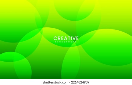 Resumen de fondo verde con círculos. Composición dinámica de formas. Ilustración del vector