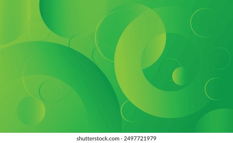Abstract green background circles Dynamic shapes