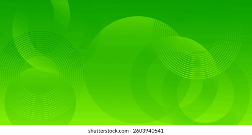 Abstract green background with circles. Dynamic shapes composition.