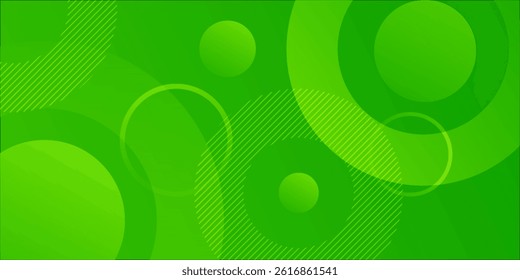 Abstract green background with circles. Dynamic shapes composition. Eps10 vector
