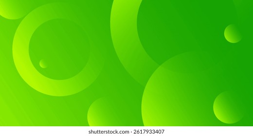 Abstract green background with circles. Dynamic shapes composition. Eps10 vector