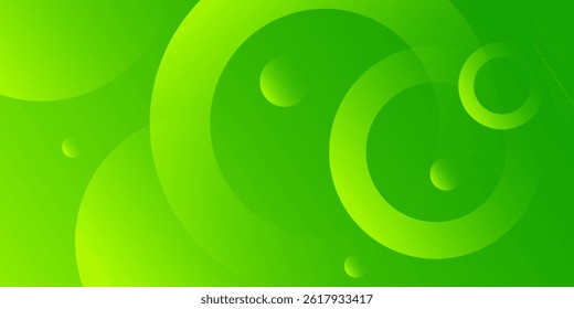 Abstract green background with circles. Dynamic shapes composition. Eps10 vector