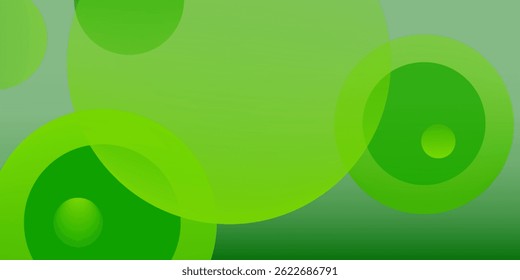 Fundo verde abstrato com círculos. Composição de formas dinâmicas. Vetor Eps10