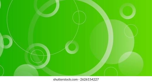 Abstract green background with circles. Dynamic shapes composition. Eps10 vector