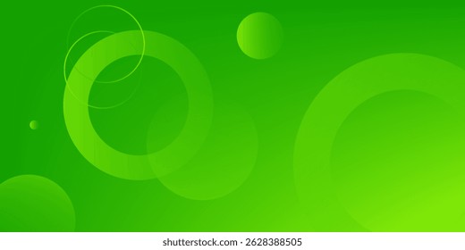 Abstract green background with circles. Dynamic shapes composition eps 10