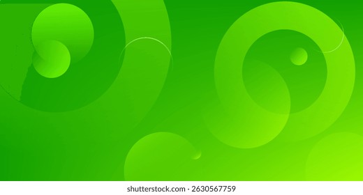 Abstract green background with circles. Dynamic shapes composition. Eps10 vector