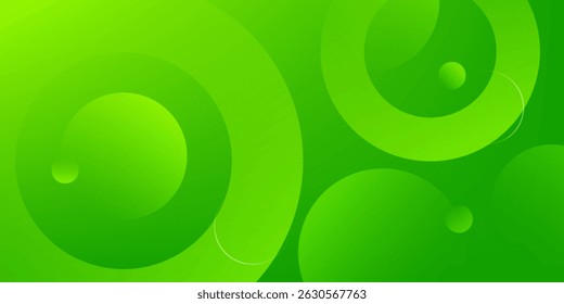 Abstract green background with circles. Dynamic shapes composition. Eps10 vector