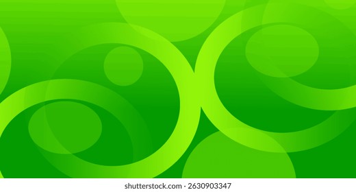 Fundo verde abstrato com círculos. Composição de formas dinâmicas. Vetor Eps10