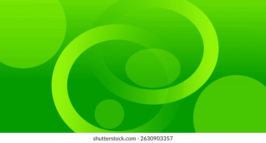 Abstract green background with circles. Dynamic shapes composition. Eps10 vector