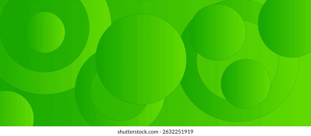 Abstract green background with circles. Dynamic shapes composition. Eps10 vectors