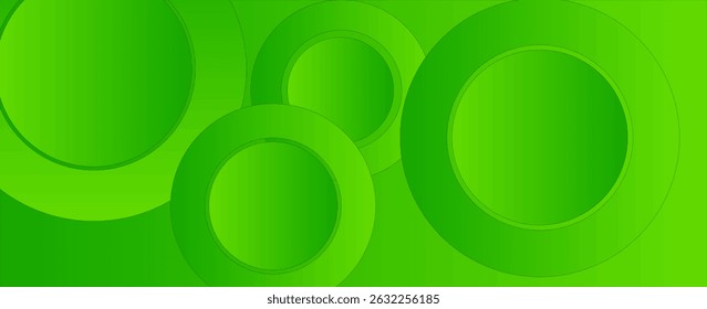 Abstract green background with circles. Dynamic shapes composition.vectors