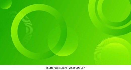 Abstract green background with circles. Dynamic shapes composition. Eps10 vector