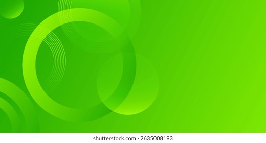 Abstract green background with circles. Dynamic shapes composition. Eps10 vector