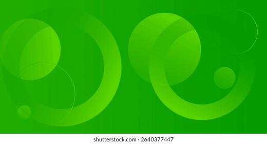 Abstract green background with circles. Dynamic shapes composition. Eps10 vector