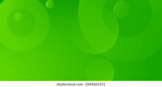 Abstract green background with circles. Dynamic shapes composition. Eps10 vector