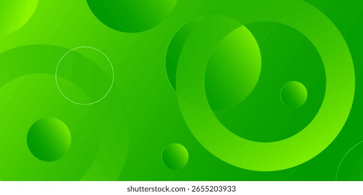 Abstract green background with circles. Dynamic shapes composition. Eps10 vector