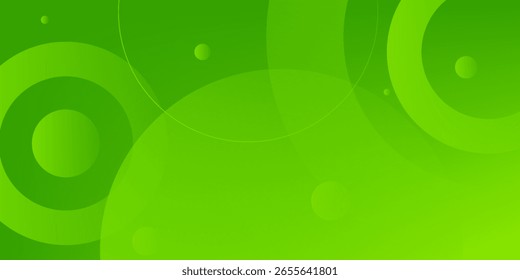 Fundo verde abstrato com círculos. Composição de formas dinâmicas. Vetor Eps10