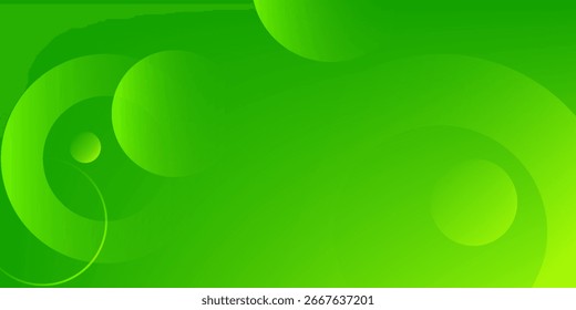 Fundo verde abstrato com círculos. Composição de formas dinâmicas. Vetor Eps10
