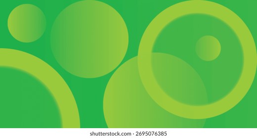 Abstractas fondo verde con círculos. Composición de Formas dinámicas. Vector Eps10
