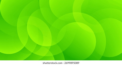 Abstract green background with circles. Dynamic shapes composition. Eps10 vector