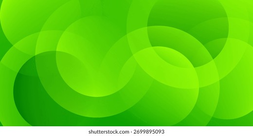 Abstract green background with circles. Dynamic shapes composition. Eps10 vector