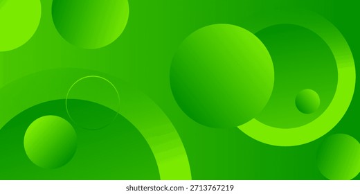 Abstractas fondo verde con círculos. Composición de Formas dinámicas. Vector Eps10