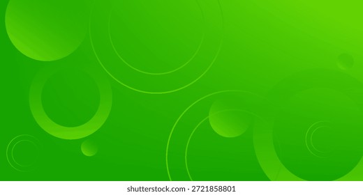 Fundo verde abstrato com círculos. Composição de formas dinâmicas.