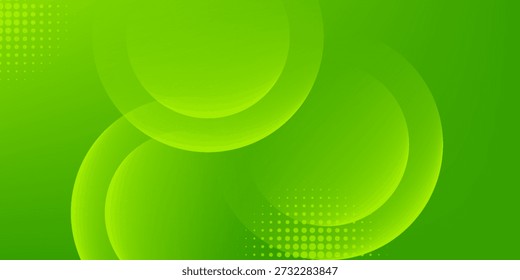 Fondo verde Abstractas con círculos. Composición dinámica de Formas. Vector Eps10