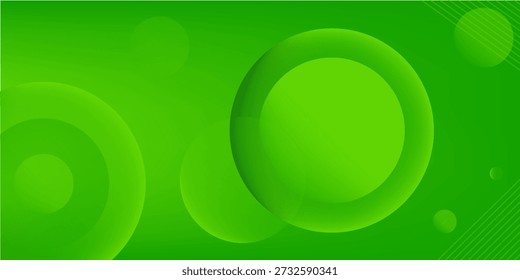 Fondo verde Abstractas con círculos. Composición dinámica de Formas.