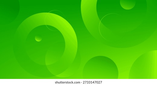 Fondo verde Abstractas con círculos. Composición dinámica de Formas. Vector Eps10