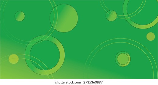 Fondo verde Abstractas con círculos. Composición dinámica de Formas.