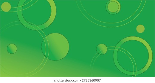 Fondo verde Abstractas con círculos. Composición dinámica de Formas.