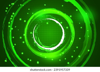 Resumen de fondo verde con círculos de fondo elegante. Ilustración vectorial. Concepto suave y suave para diseño gráfico, pancarta o afiche