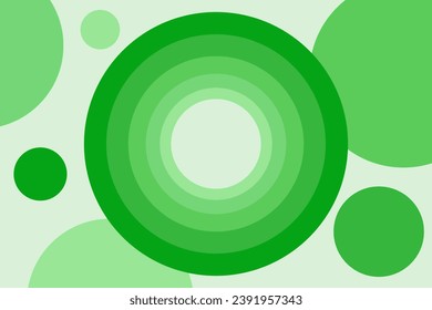 Resumen de fondo verde con círculos de fondo elegante. Ilustración vectorial. Concepto suave y suave para diseño gráfico, pancarta o afiche