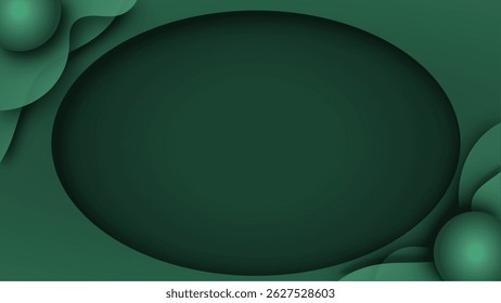 abstract green background with circles for text. emerald texture. fit for presentation, banner, backdrop, background, digital media, etc.