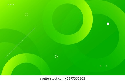 Abstract green background with circles. Vector illustration