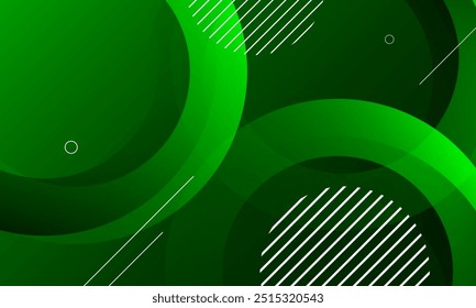 Abstract green background with circles. Vector illustration