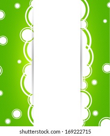 abstract green background with circles and white space in middle