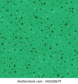 abstract green background with circular lines. Vector illustration