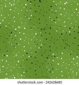 abstract green background with circular lines. Vector illustration