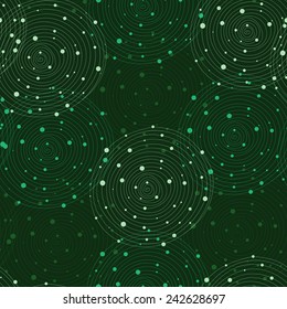 abstract green background with circular lines. Vector illustration