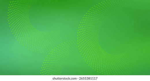 Abstract Green Background with Circular White Dots Pattern in Swirling Shape. eps10,website