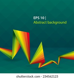 abstract green background with colored lines
