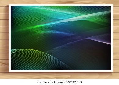 Abstract green background - computer-generated image. Vector. Fractal background with glowing stripes and light effects for web-design, card, poster. Mobile applications, web sites, graphic design.