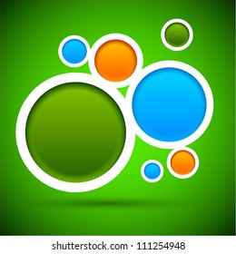 Abstract green background contains of round bubbles. Vector eps10.